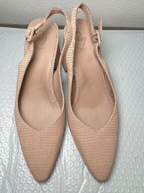 27 Edit Naturalizer Womens Dress Shoes Kitten Heels Leather Slingback Pumps 10